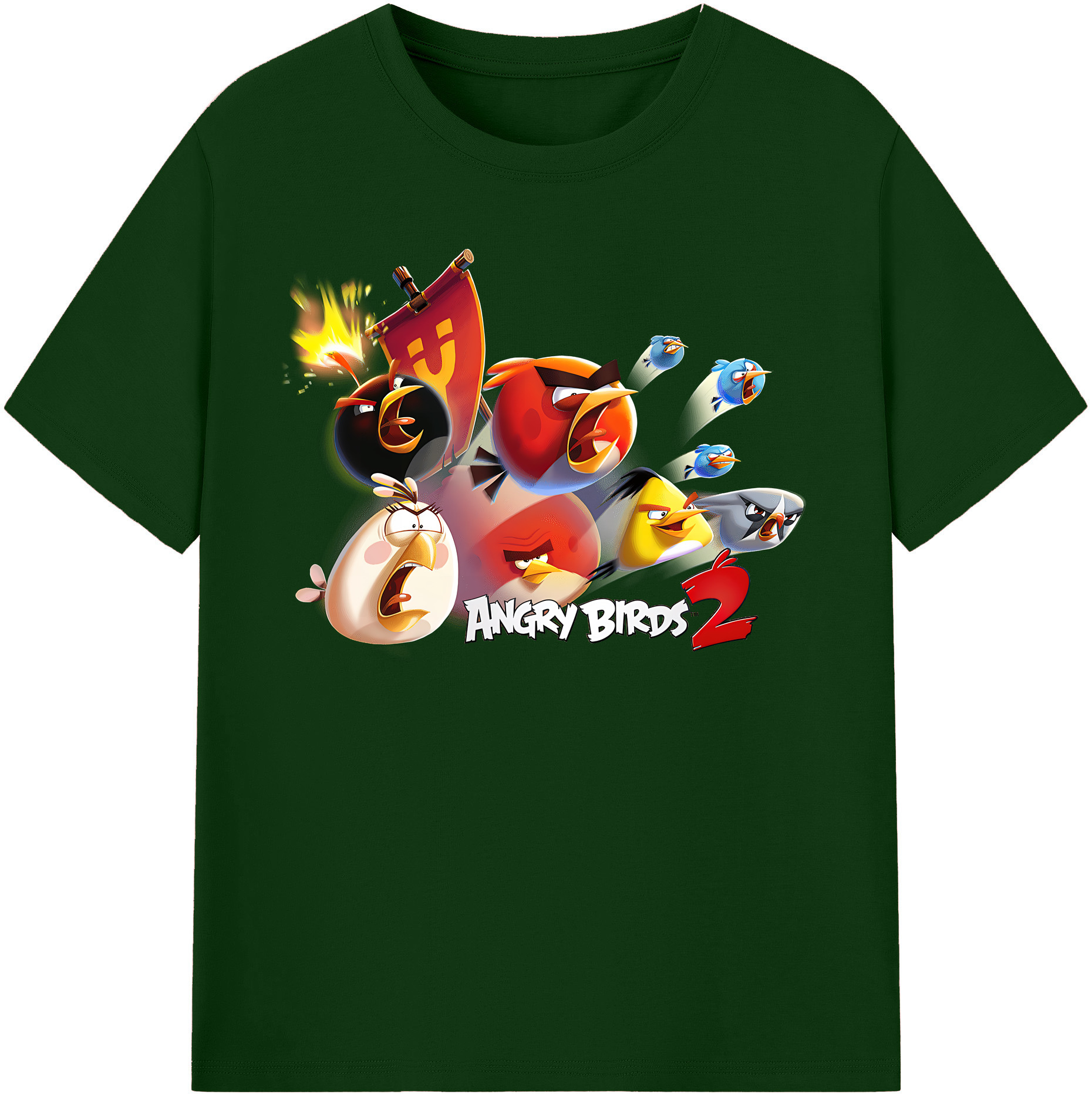（画像用） Angry Birds アングリーバード 綿100％半袖Tシャツ（フロントプリント）